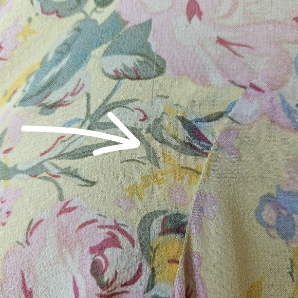 J. Peterman VTG 90's Silk Floral Yellow Fairy Whimsy Romantic Dress 4 - Picture 11 of 11